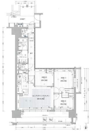 新栄町駅 徒歩1分 8階の物件間取画像